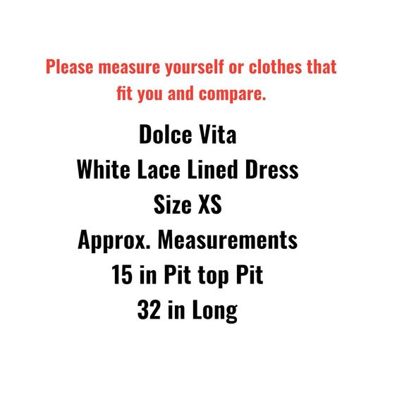 DOLCE VITA DRESS Women's Size XS White Lace Mini Lined Side Zip Wedding Shower - Picture 4 of 14